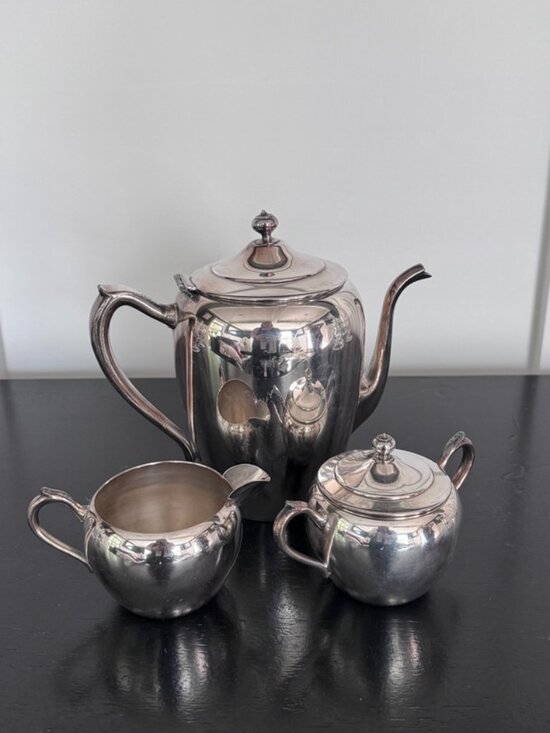 F.B. Rogers Silver Co Other - F.B. Rogers Silver Co. Vintage 3-Piece Tea Service Set – Silver on Copper